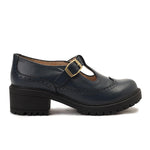 Leather T-Bar Brogue Shoes