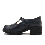 Leather T-Bar Brogue Shoes