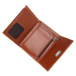 محفظة جلدية بإغلاق بأزرار معدنية