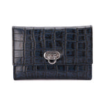 Metal Button Closure Leather Wallet