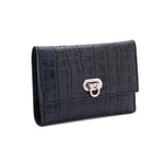 Metal Button Closure Leather Wallet