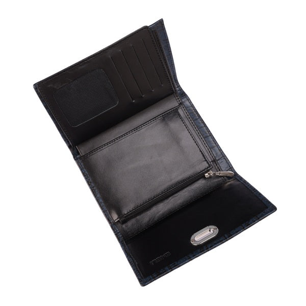 Metal Button Closure Leather Wallet