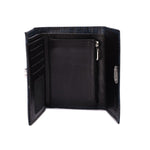 Metal Button Closure Leather Wallet