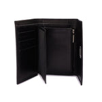 محفظة جلدية بإغلاق بأزرار معدنية