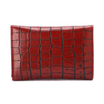 Metal Button Closure Leather Wallet