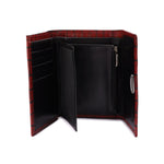 Metal Button Closure Leather Wallet