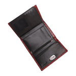 Metal Button Closure Leather Wallet