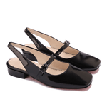 Square-Toe Slingback Flats