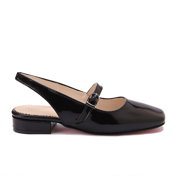 Square-Toe Slingback Flats
