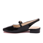 Square-Toe Slingback Flats