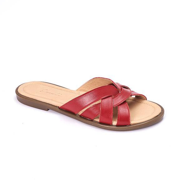 Leather Crisscross Slippers
