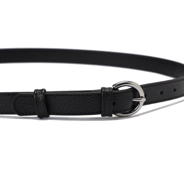 Round-Buckle Silver Belt