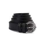 Round-Buckle Silver Belt