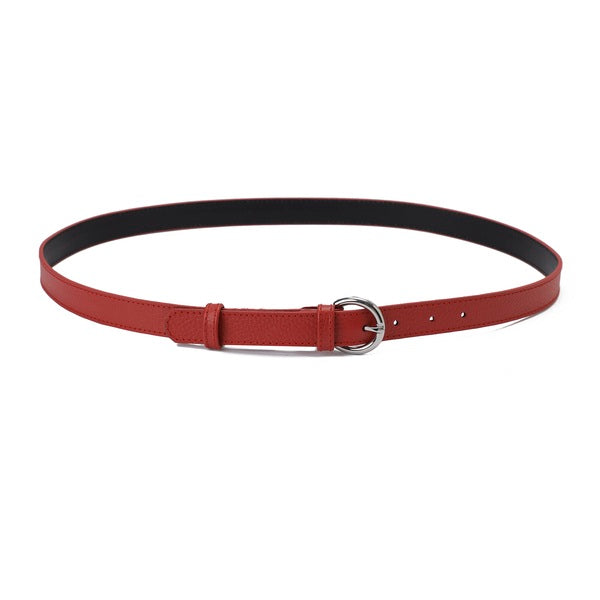 Round-Buckle Silver Belt