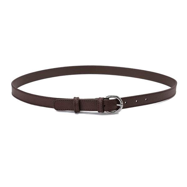 Round-Buckle Silver Belt