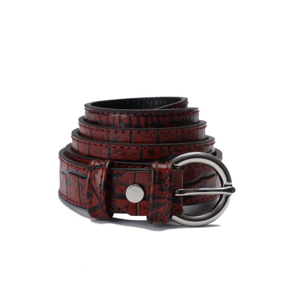 Round-Buckle Silver Belt