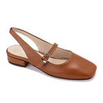 Square-Toe Slingback Flats