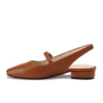 Square-Toe Slingback Flats