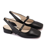 Square-Toe Slingback Flats