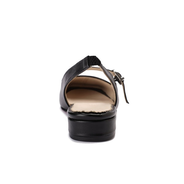 Square-Toe Slingback Flats