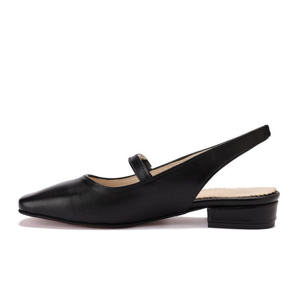 Square-Toe Slingback Flats