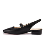 Square-Toe Slingback Flats