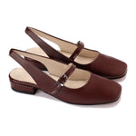 Square-Toe Slingback Flats