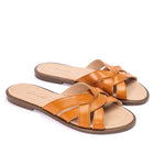 Leather Crisscross Slippers