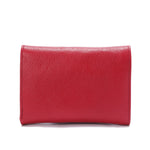 Metal Button Closure Leather Wallet