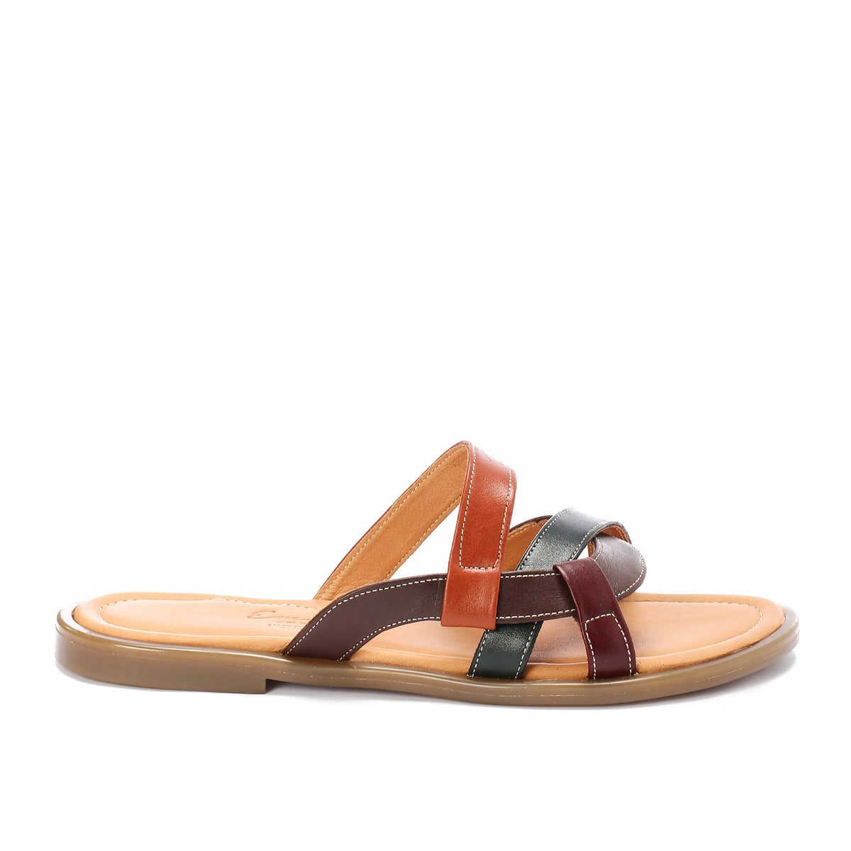 Multi-Strapped Leather Slippers