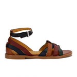 Multi-Strap Multi-Colored Leather Sandals