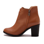 Leather High Heeled Laced Boots