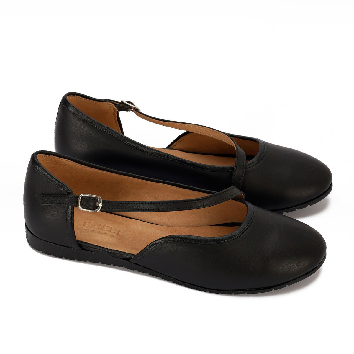 Crossed Strapped Ballerina Flats