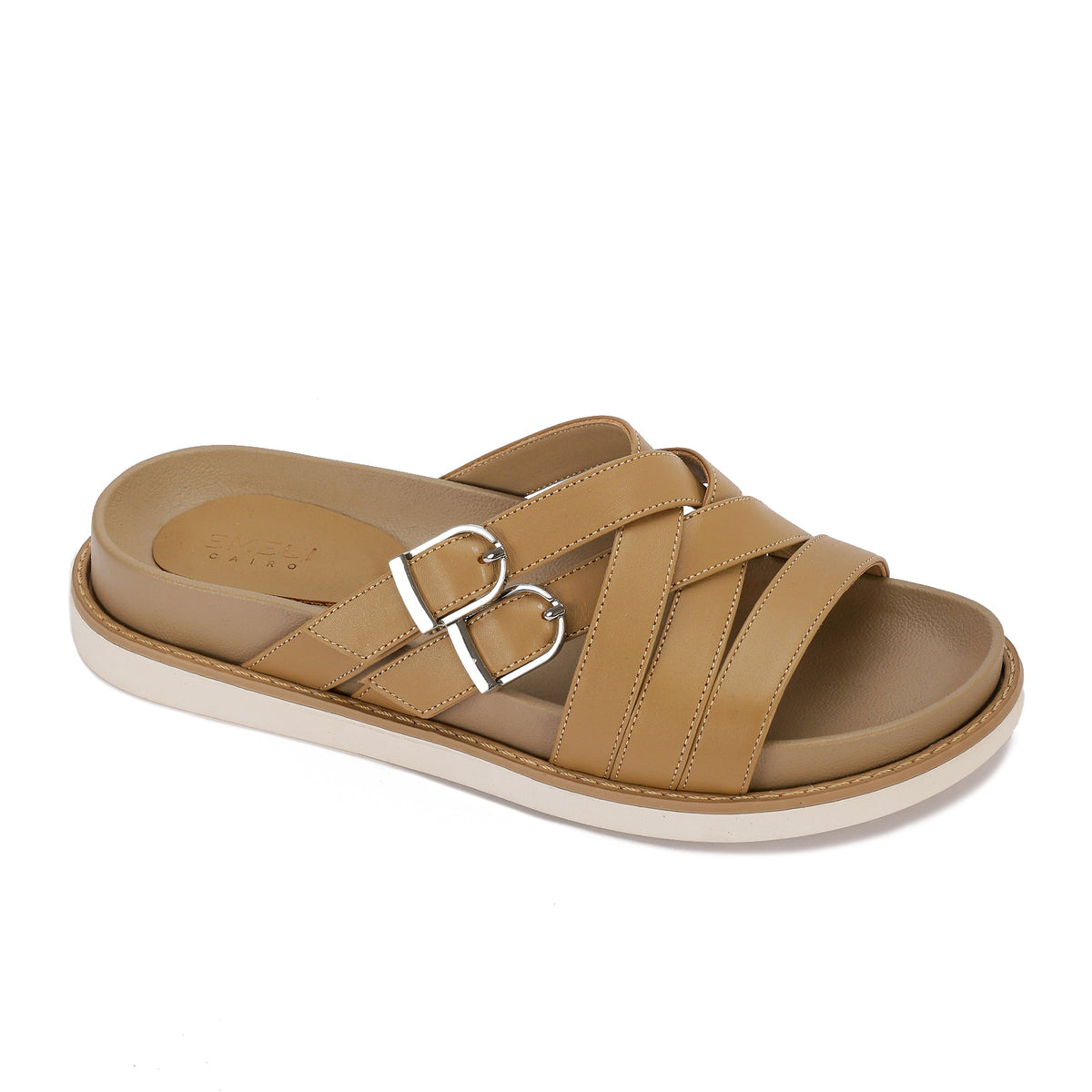 Urban Buckle Cross Slide Slippers