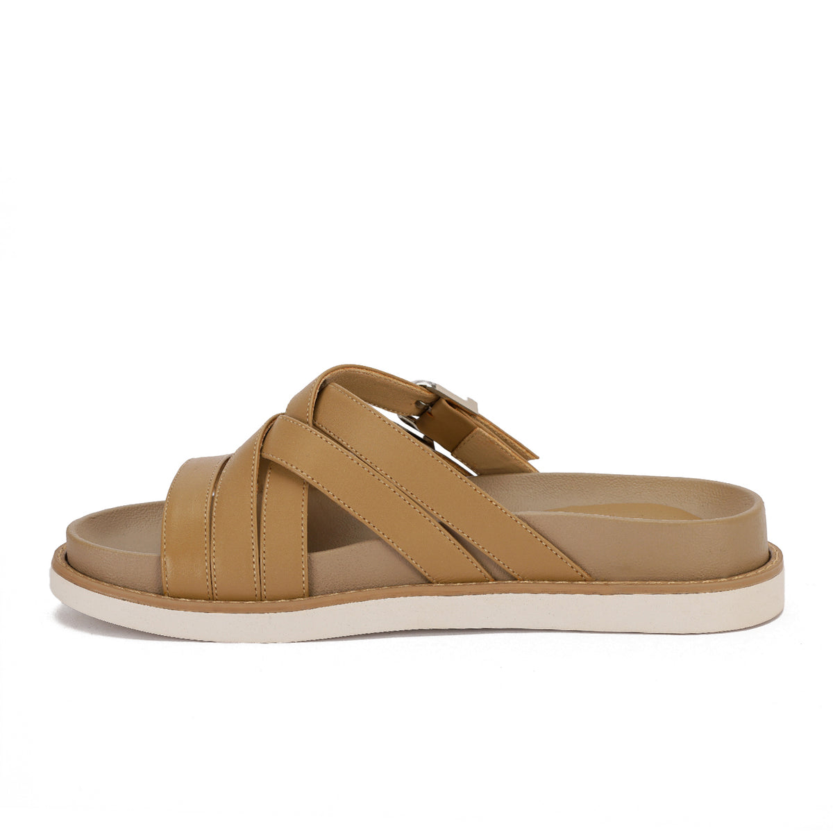 Urban Buckle Cross Slide Slippers