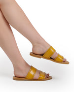 Double-Strapped Leather Slippers