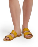 Double-Strapped Leather Slippers