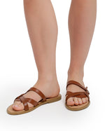 Multi-Strapped Leather Slippers