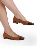 Double Textured Leather Ballet Flats