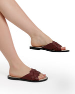 Strapped Braided Leather Slippers