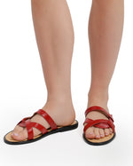 Multi-Strapped Leather Slippers