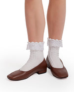 Textured Rounded-toe Flats