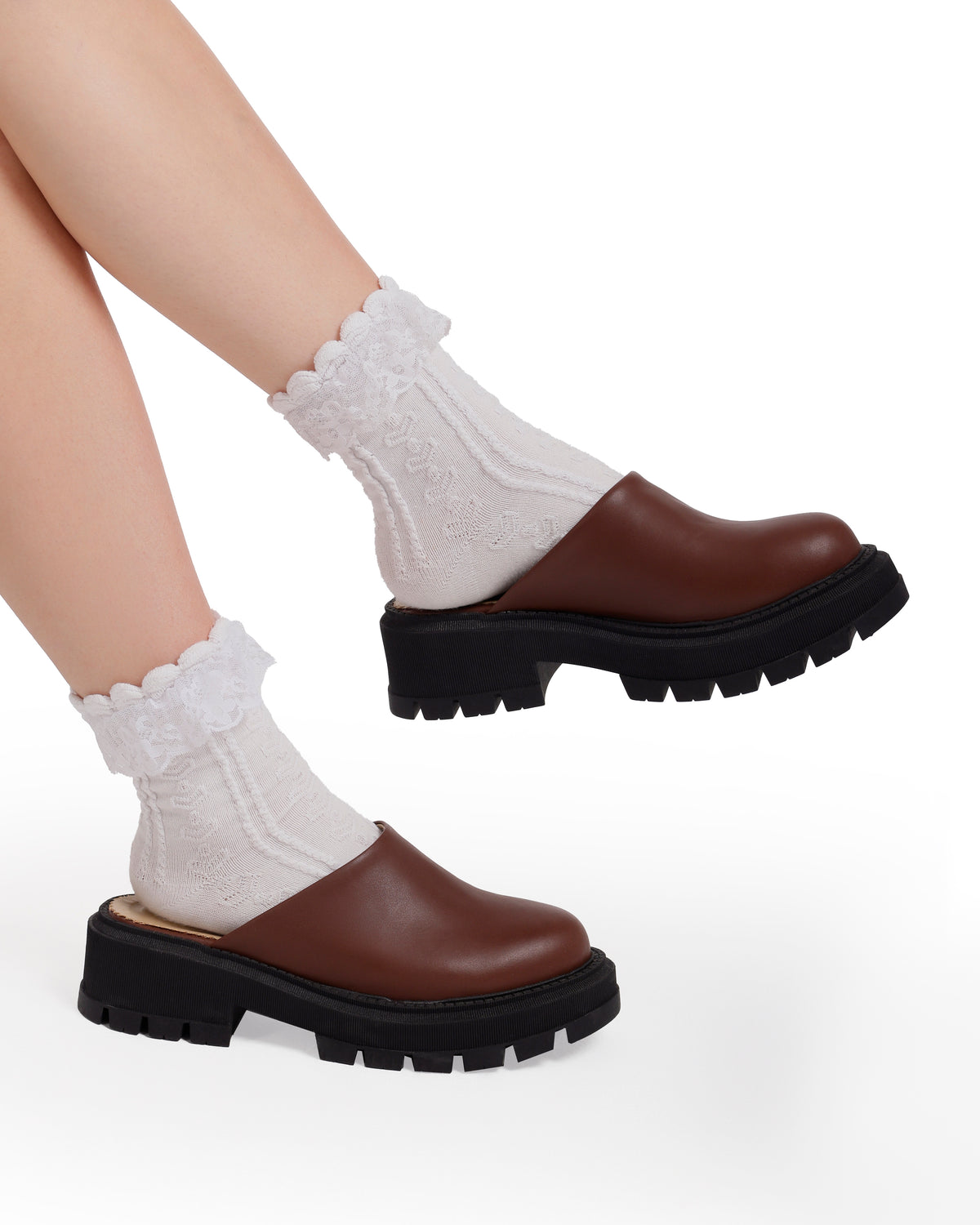 Leather Platform Mules