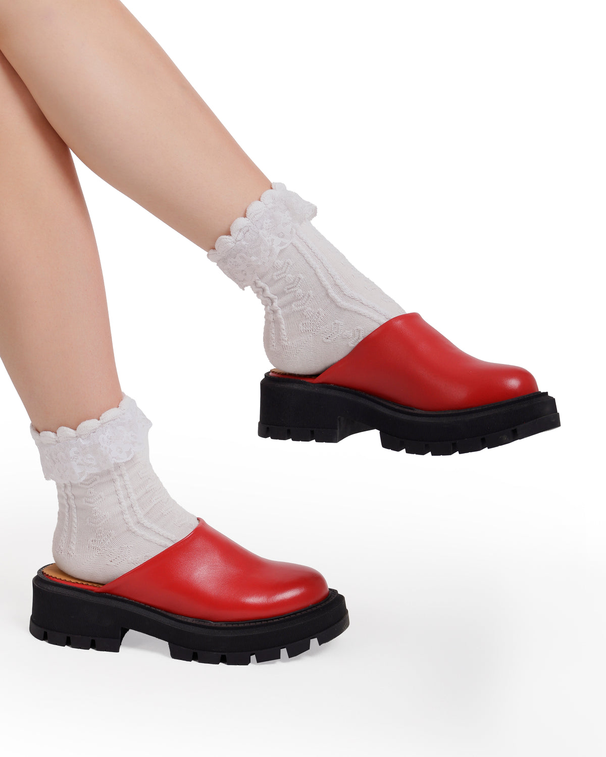 Leather Platform Mules