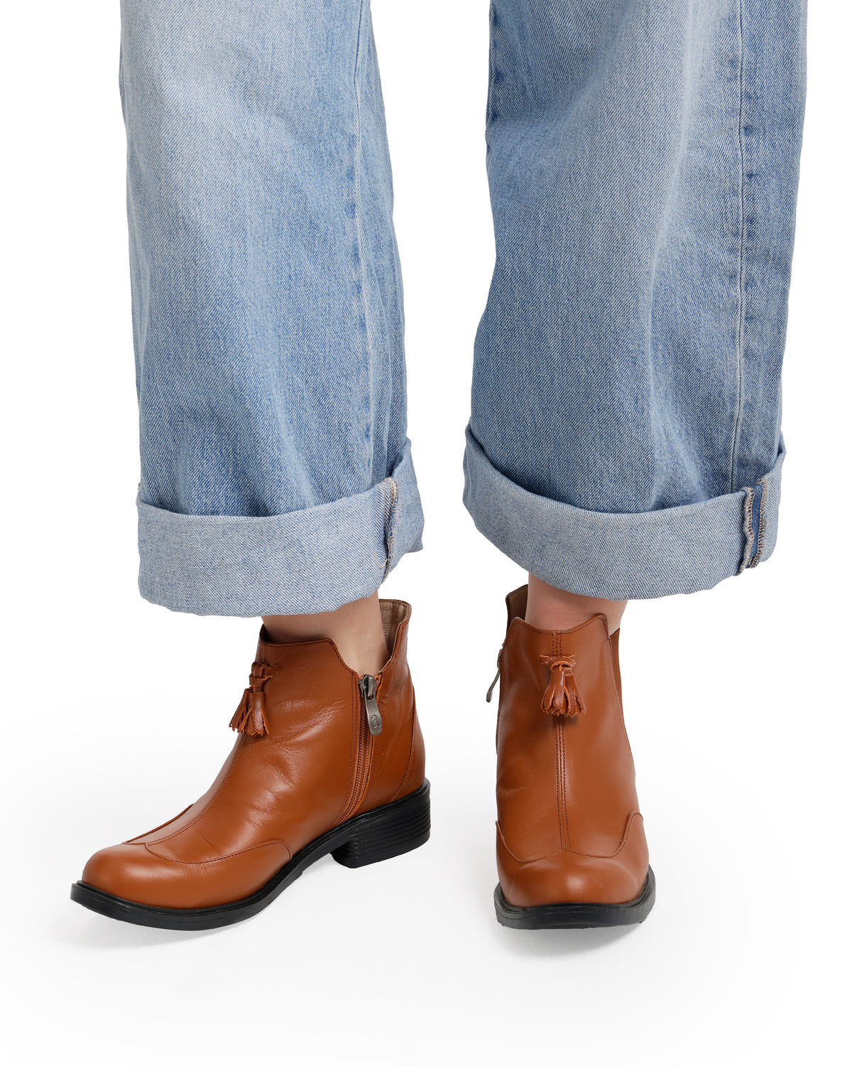 Tassel Ankle Leather Boots