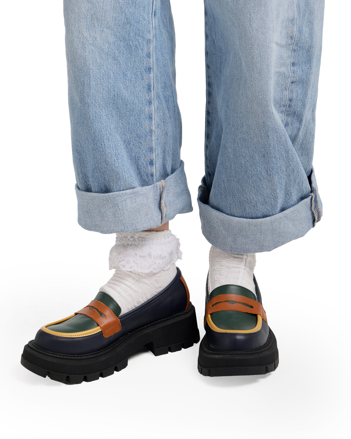 Leather Platform Loafers