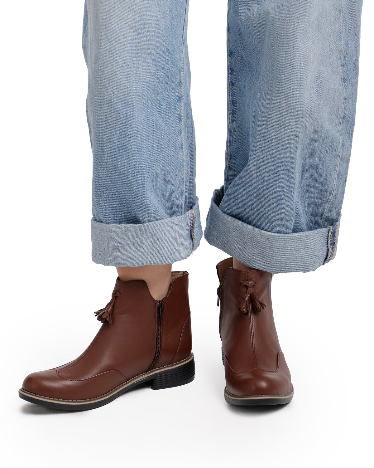 Tassel Ankle Leather Boots