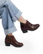 Leather Ankle Boots with Block Heel