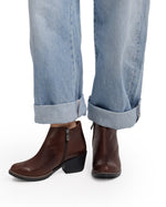 Leather Ankle Boots with Block Heel
