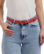 Round-Buckle Silver Belt